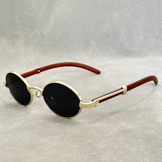 Round Frame Gradient Polarised Retro Sunglasses