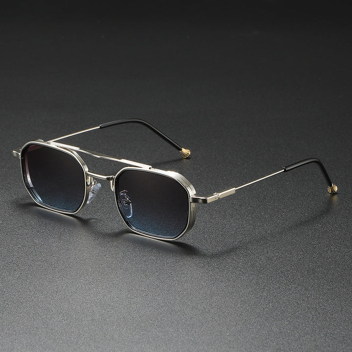 Men’s Retro Metal Frame Sunglasses - Classic Square Aviator Shades