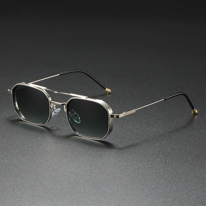 Men’s Retro Metal Frame Sunglasses - Classic Square Aviator Shades