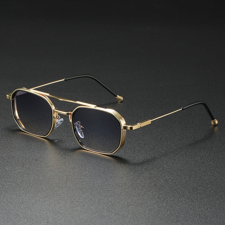 Men’s Retro Metal Frame Sunglasses - Classic Square Aviator Shades