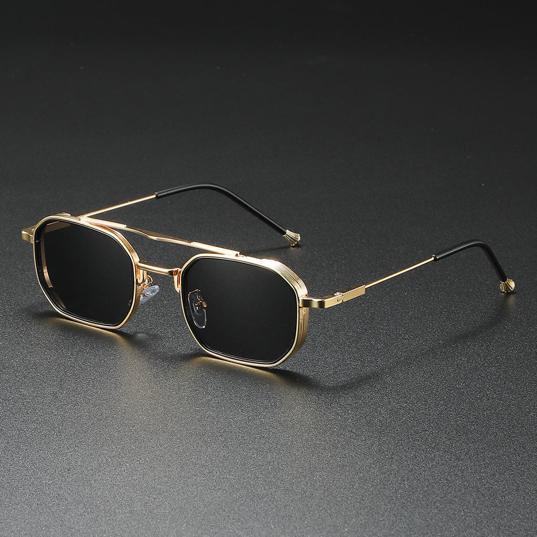 Men’s Retro Metal Frame Sunglasses - Classic Square Aviator Shades