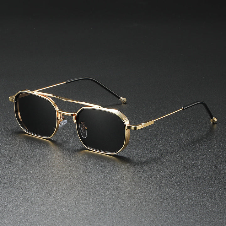 Men’s Retro Metal Frame Sunglasses - Classic Square Aviator Shades