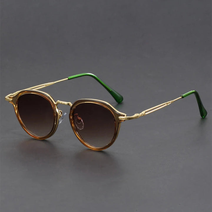 Men’s Retro Round Classic Metal-Arm UV400 Sunglasses