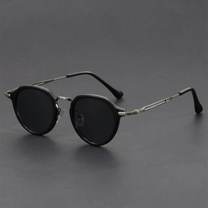 Men’s Retro Round Classic Metal-Arm UV400 Sunglasses