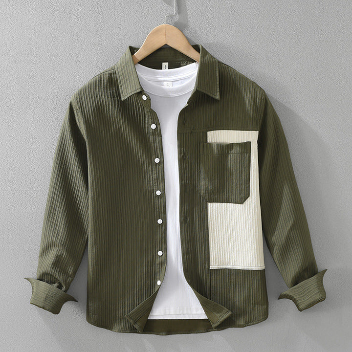 Men’s Textured Contrast Panel Shirt