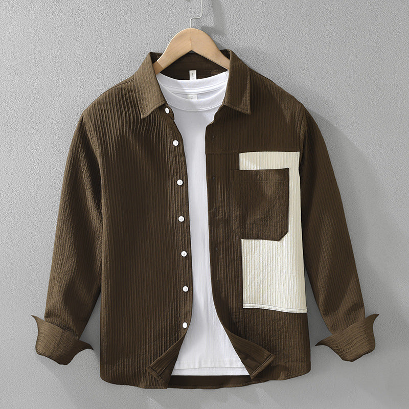 Men’s Textured Contrast Panel Shirt