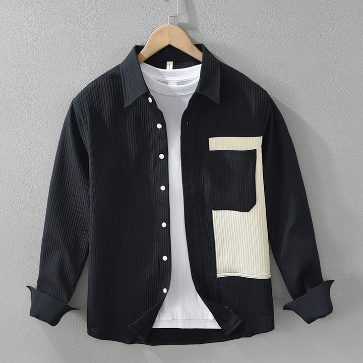 Men’s Textured Contrast Panel Shirt