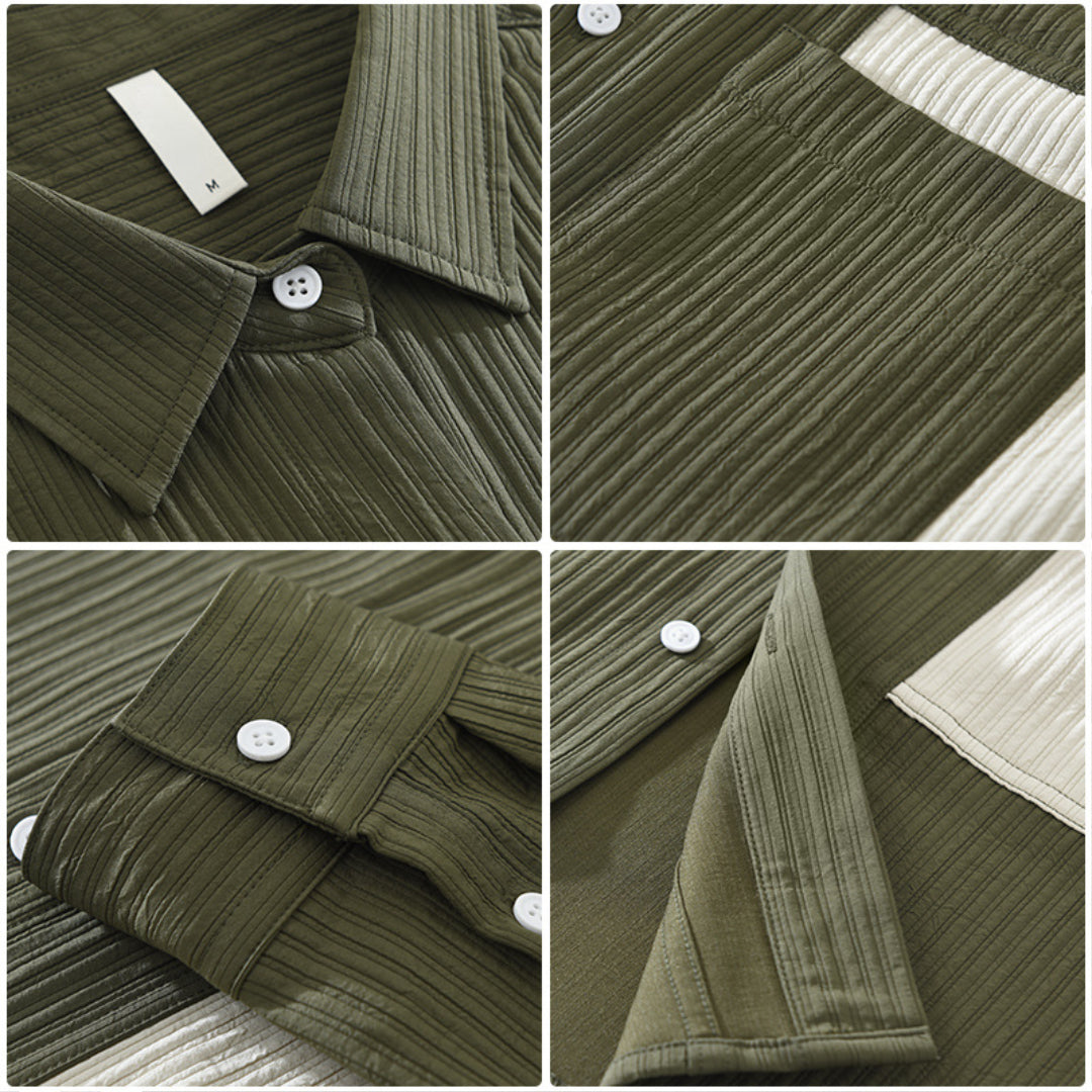 Men’s Textured Contrast Panel Shirt