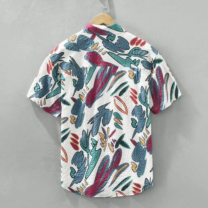Men’s Abstract Tropical Lightweight Summer Short Sleeve Shirt