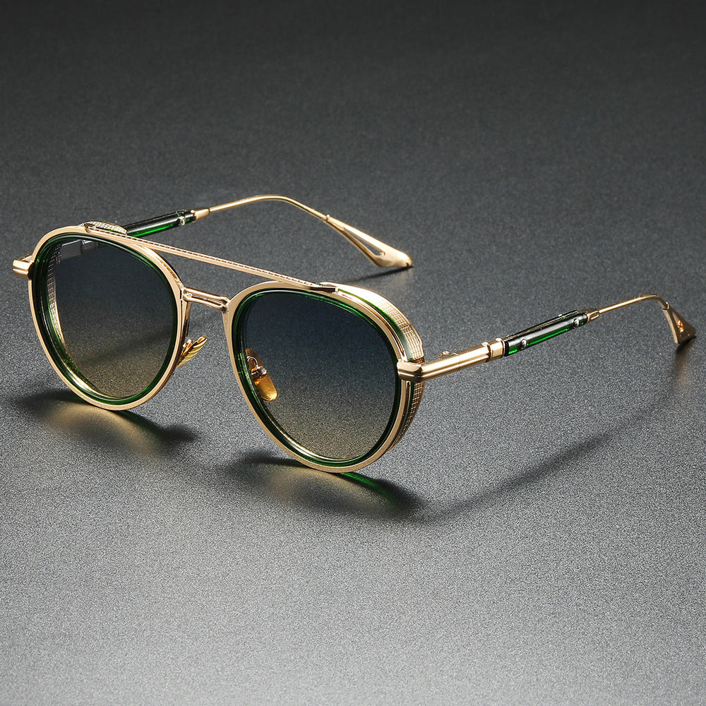 Unisex Caelo Retro Aviator UV400 Polarised Alloy Sunglasses
