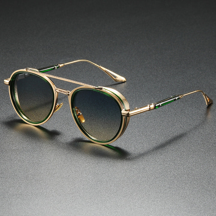 Unisex Caelo Retro Aviator UV400 Polarised Alloy Sunglasses
