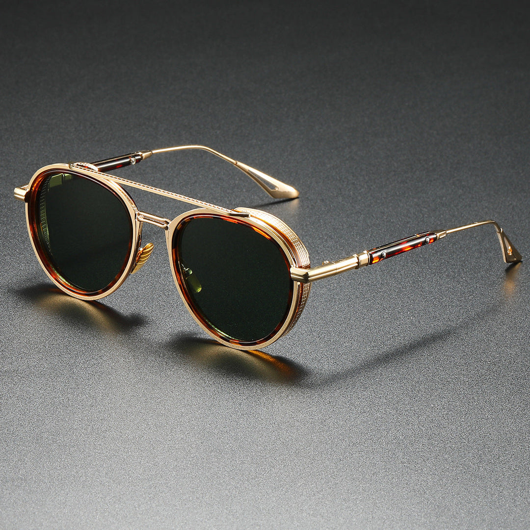Unisex Caelo Retro Aviator UV400 Polarised Alloy Sunglasses