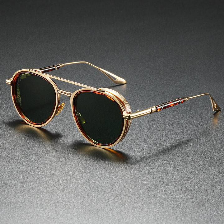 Unisex Caelo Retro Aviator UV400 Polarised Alloy Sunglasses
