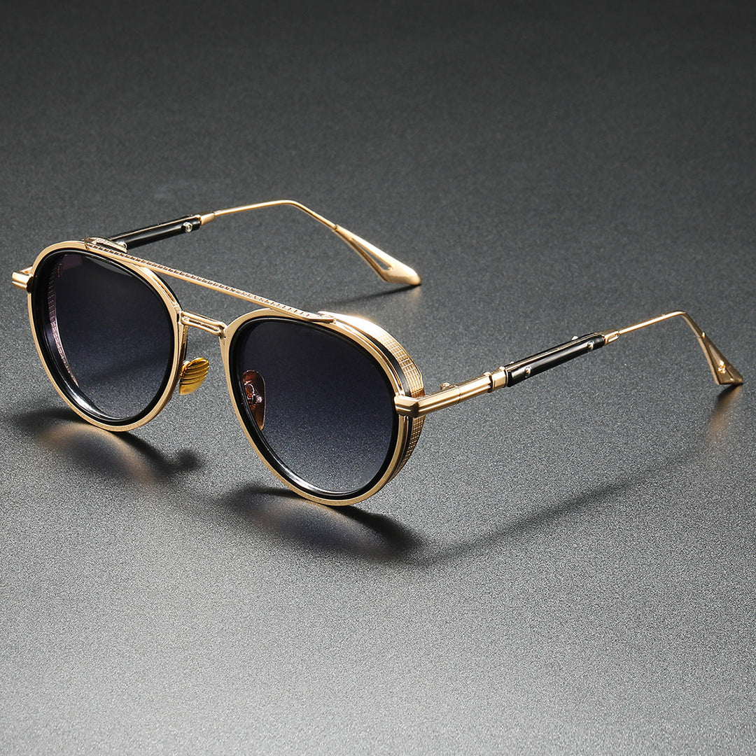 Unisex Caelo Retro Aviator UV400 Polarised Alloy Sunglasses