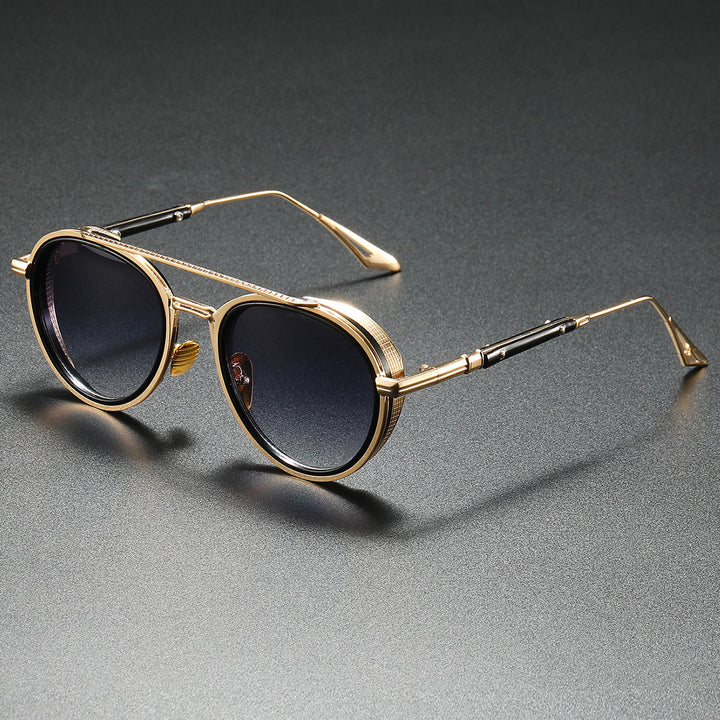 Unisex Caelo Retro Aviator UV400 Polarised Alloy Sunglasses
