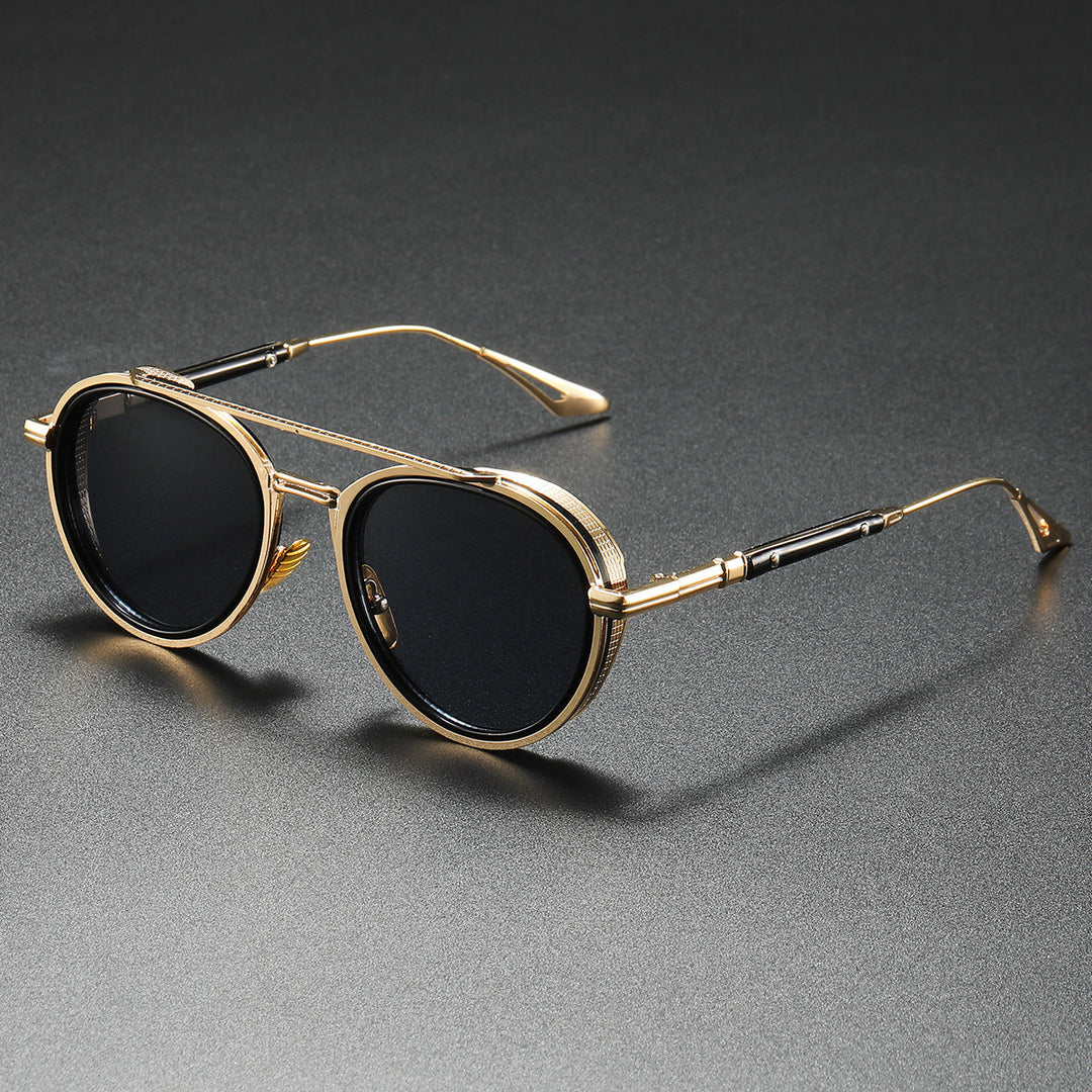 Unisex Caelo Retro Aviator UV400 Polarised Alloy Sunglasses