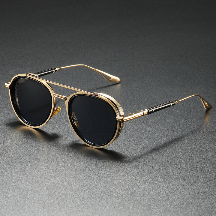 Unisex Caelo Retro Aviator UV400 Polarised Alloy Sunglasses