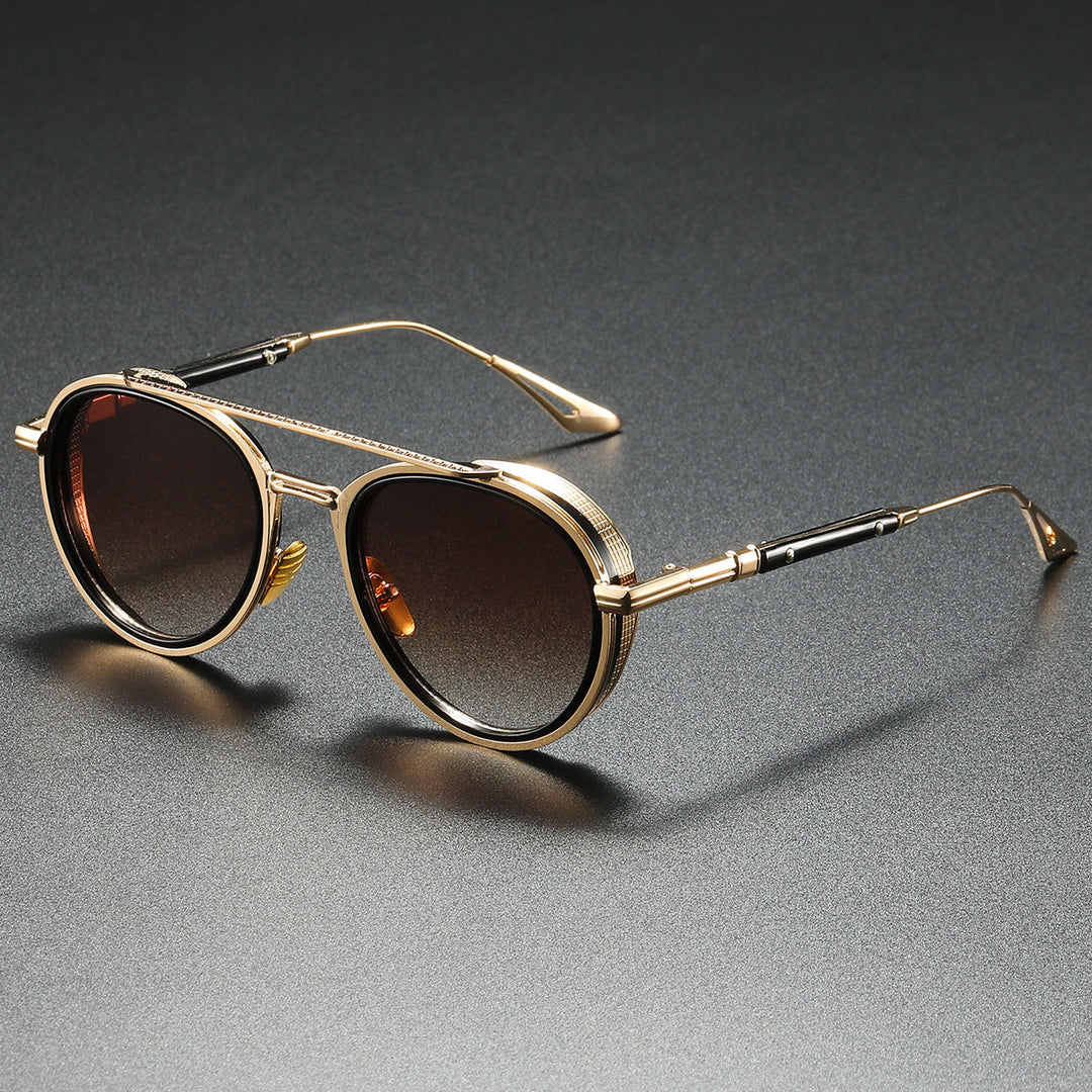 Unisex Caelo Retro Aviator UV400 Polarised Alloy Sunglasses