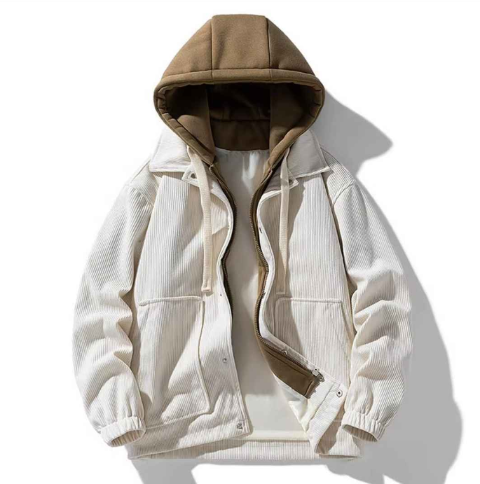 Unisex Corduroy Warm Winter Hoodie Jacket