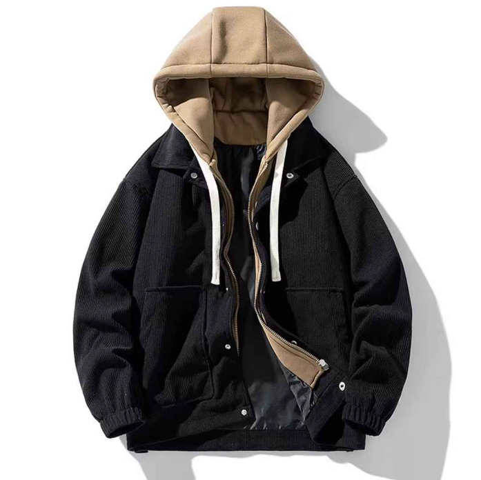 Unisex Corduroy Warm Winter Hoodie Jacket