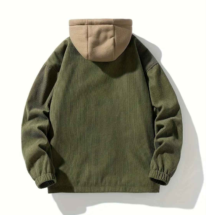 Unisex Corduroy Warm Winter Hoodie Jacket