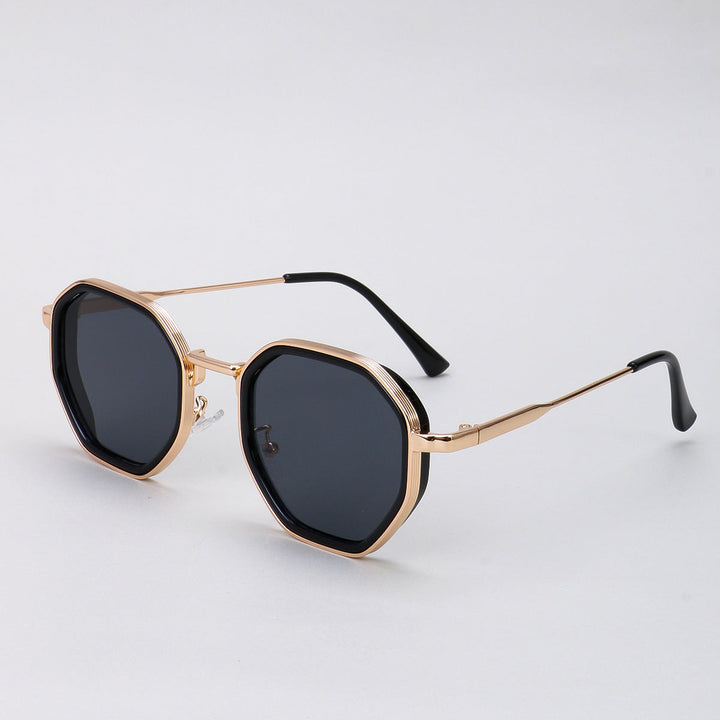 Unisex Geometric Retro Sunglasses – UV400 Gradient Lens Metal Frame Shades