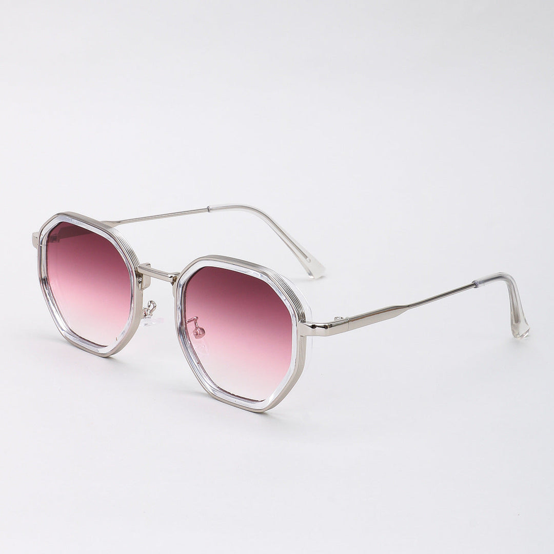 Unisex Geometric Retro Sunglasses – UV400 Gradient Lens Metal Frame Shades