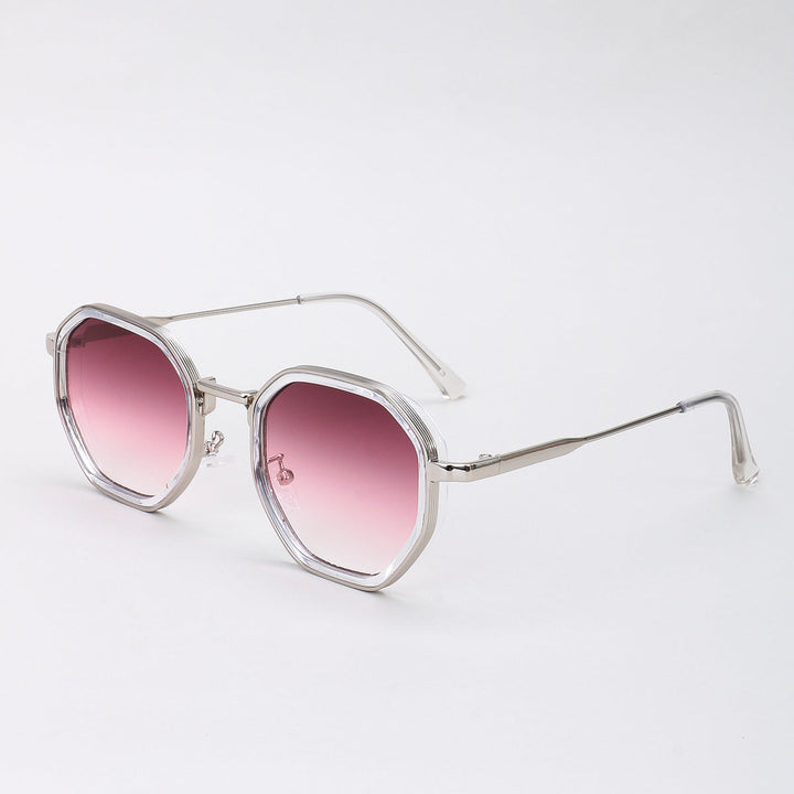Unisex Geometric Retro Sunglasses – UV400 Gradient Lens Metal Frame Shades