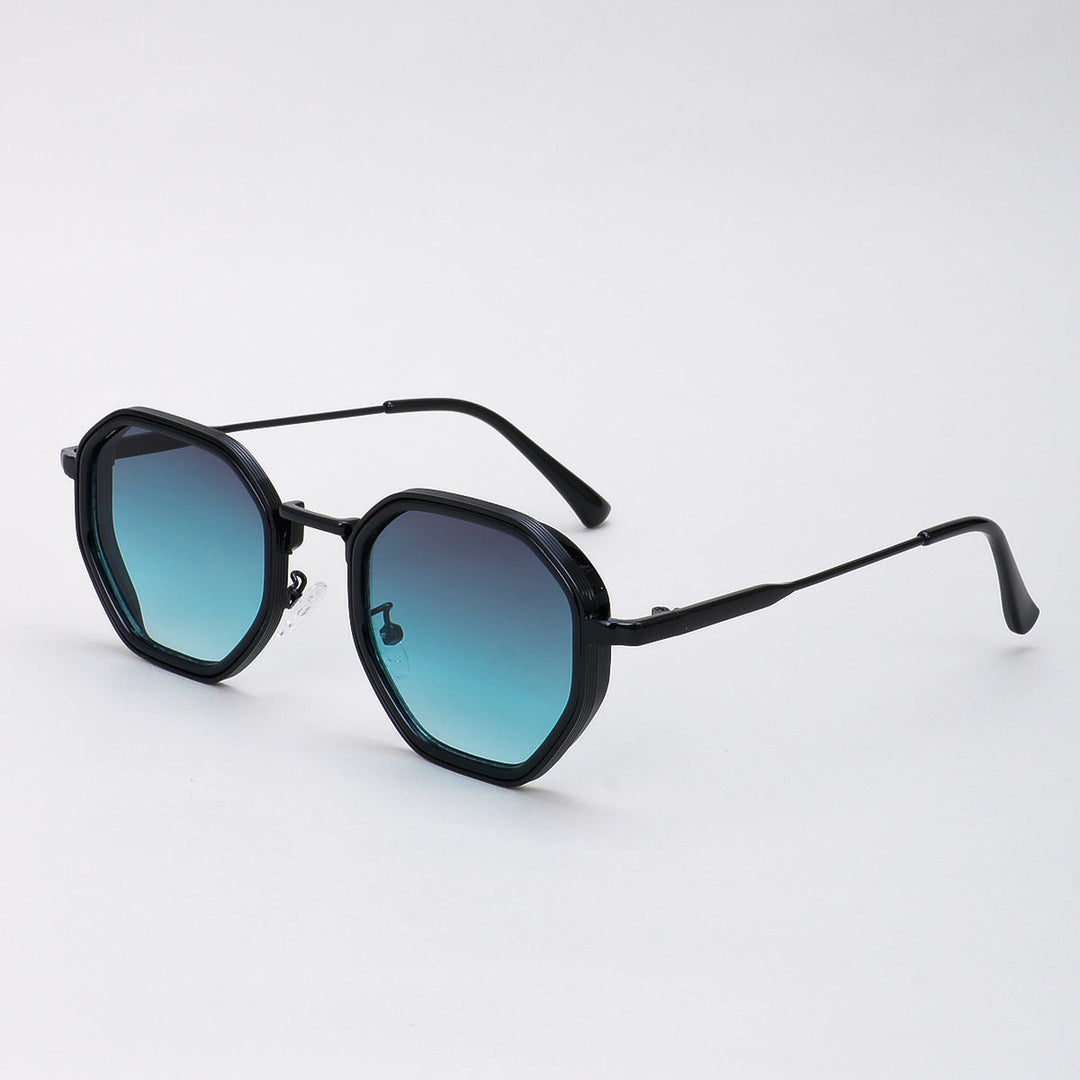 Unisex Geometric Retro Sunglasses – UV400 Gradient Lens Metal Frame Shades