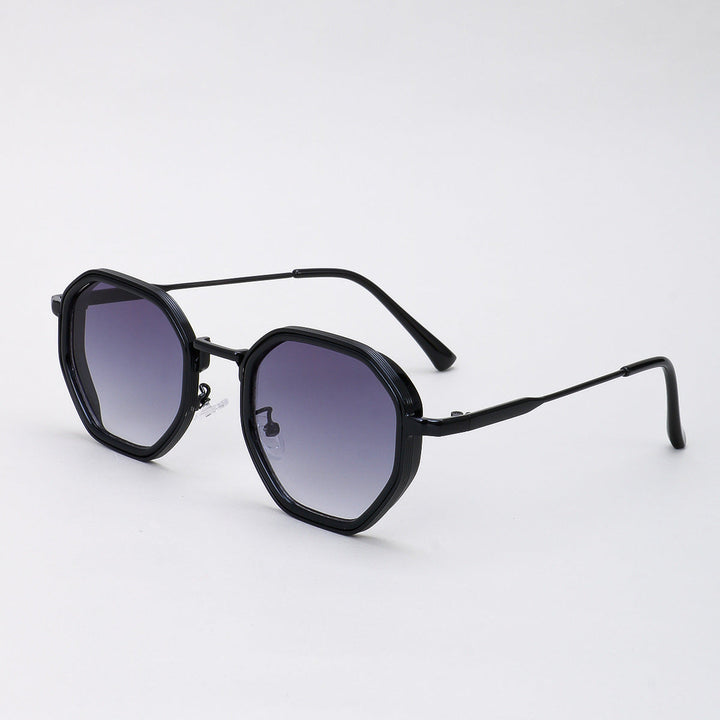 Unisex Geometric Retro Sunglasses – UV400 Gradient Lens Metal Frame Shades