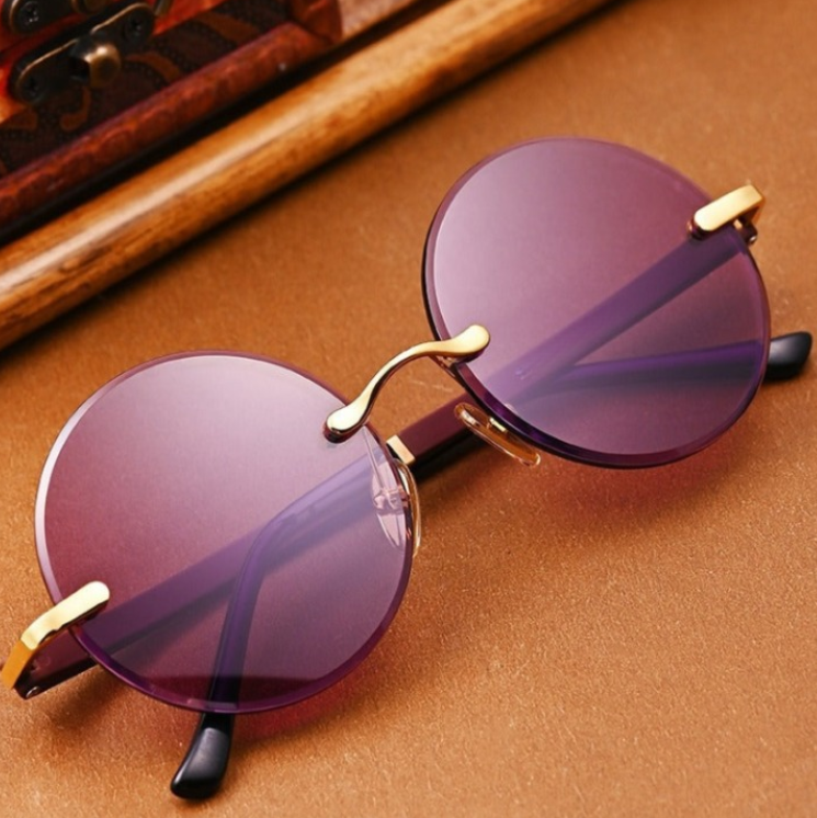 Unisex Round Retro Polarised UV400 Tinted Sunglasses
