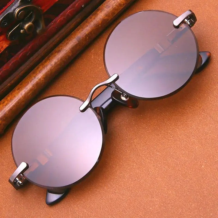 Unisex Round Retro Polarised UV400 Tinted Sunglasses