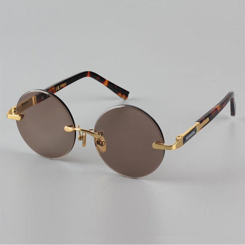 Unisex Round Retro Polarised UV400 Tinted Sunglasses