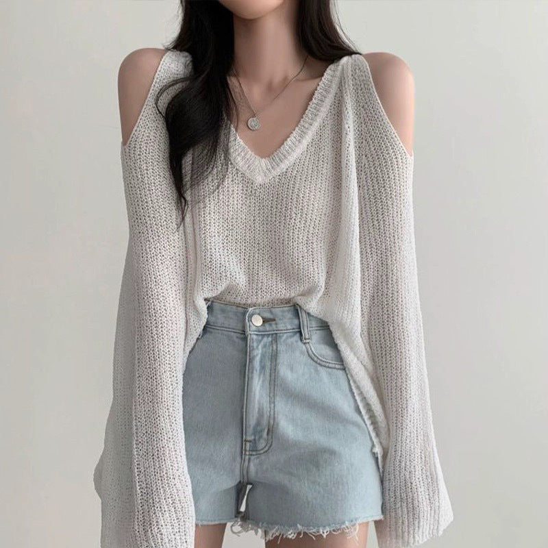 Women's Cassandra Cold Shoulder Knit One Size Sweater