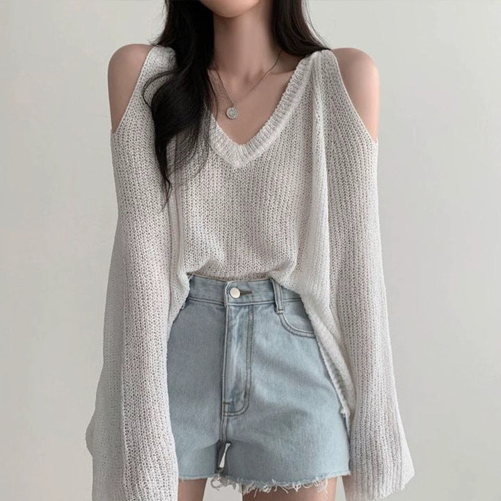 Women's Cassandra Cold Shoulder Knit One Size Sweater