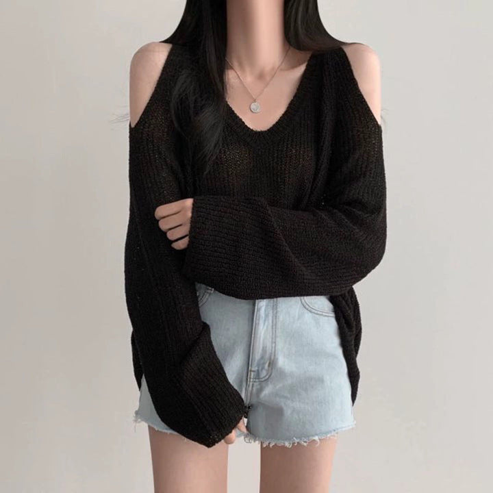 Women's Cassandra Cold Shoulder Knit One Size Sweater