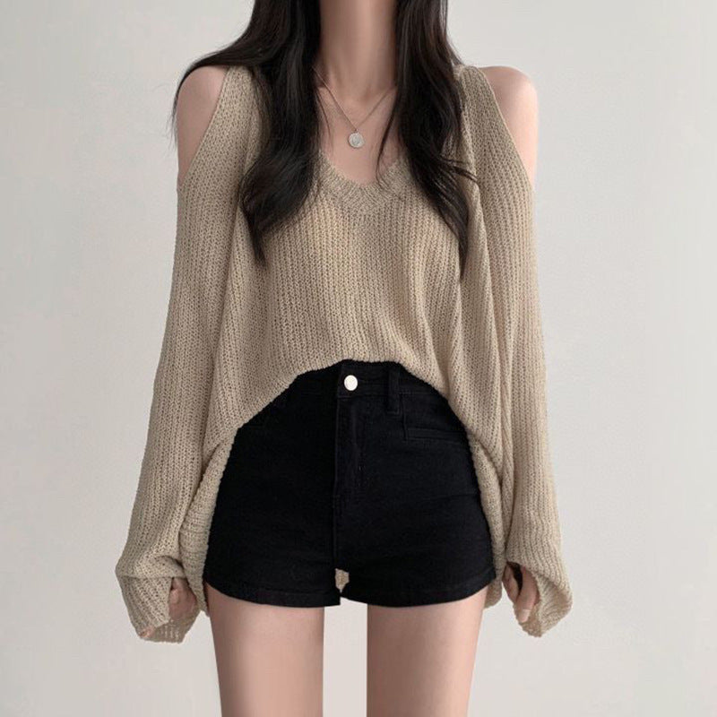 Women's Cassandra Cold Shoulder Knit One Size Sweater