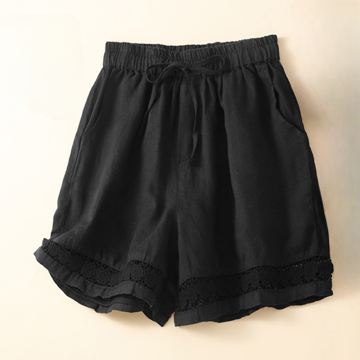 Women's Isabella Linen Drawstring Floral Boho Shorts