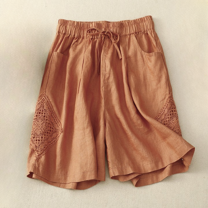 Women's Mia Linen Embroidered Boho Drawstring Shorts