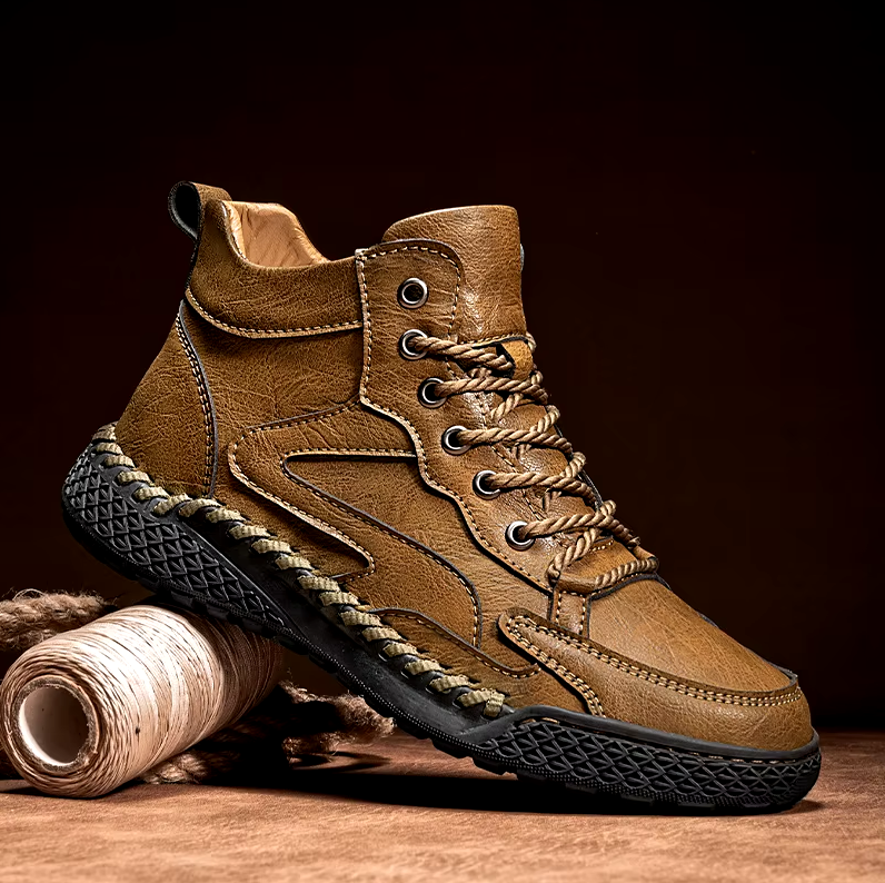 Men's Leather Durable Lace-up Boots