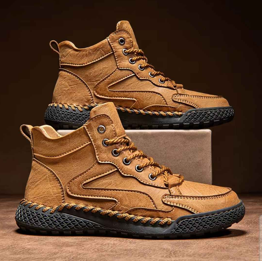 Men's Leather Durable Lace-up Boots