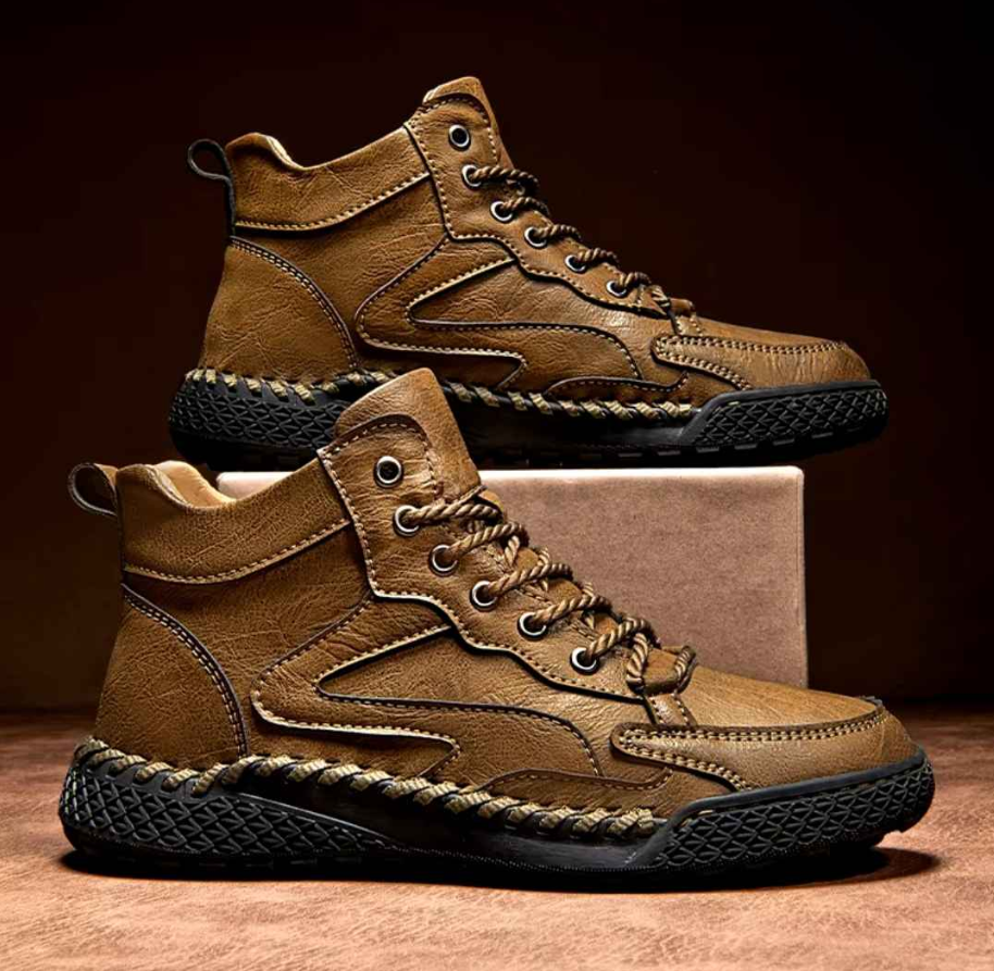 Men's Leather Durable Lace-up Boots