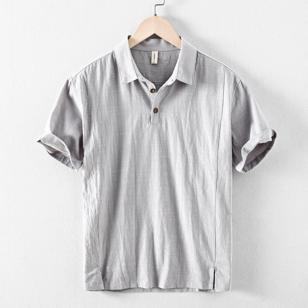 Men's Linen Cotton Short Sleeve Shirt