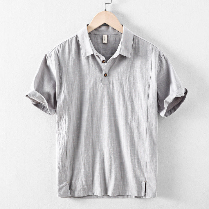 Men's Linen Cotton Short Sleeve Shirt