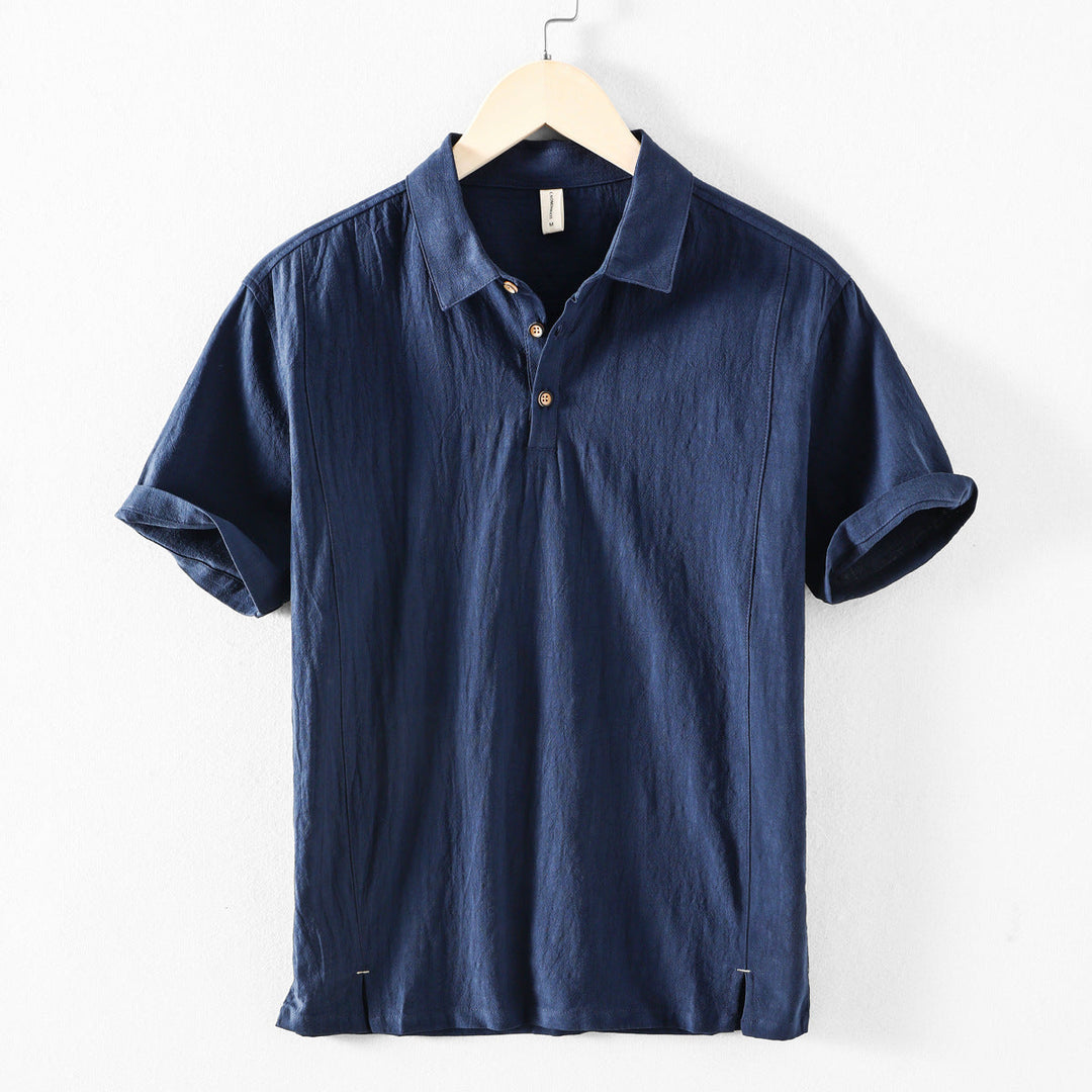 Men's Linen Cotton Short Sleeve Shirt