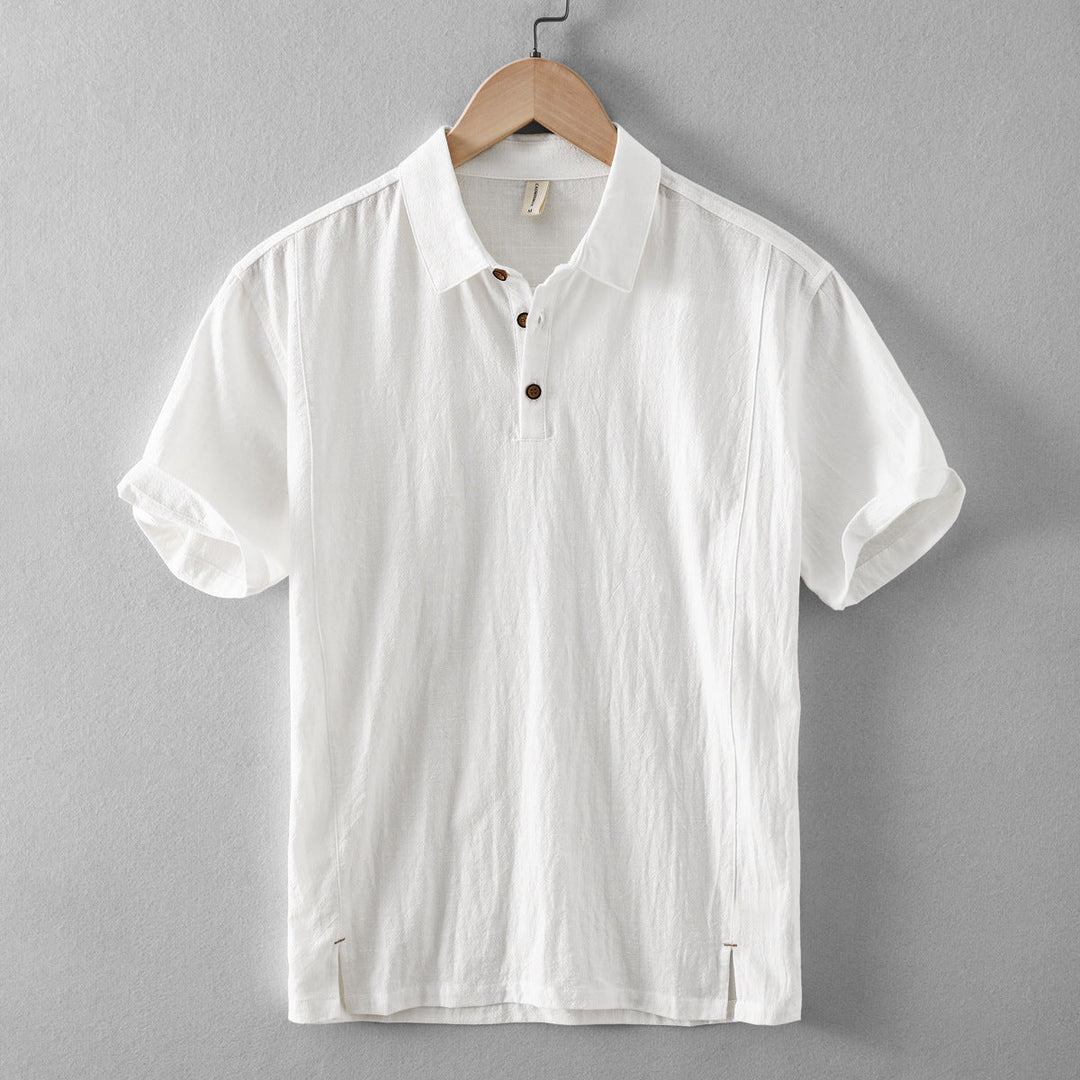Men's Linen Cotton Short Sleeve Shirt