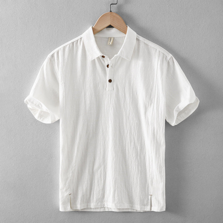 Men's Linen Cotton Short Sleeve Shirt