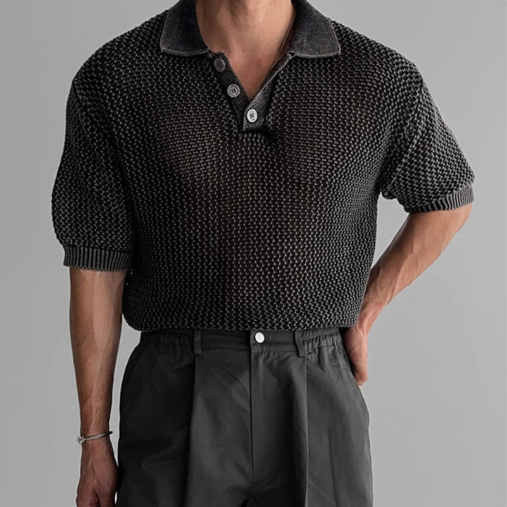 Men’s Vintage Textured Polo Shirt