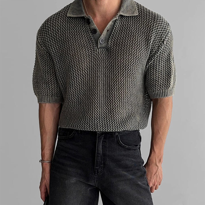 Men’s Vintage Textured Polo Shirt