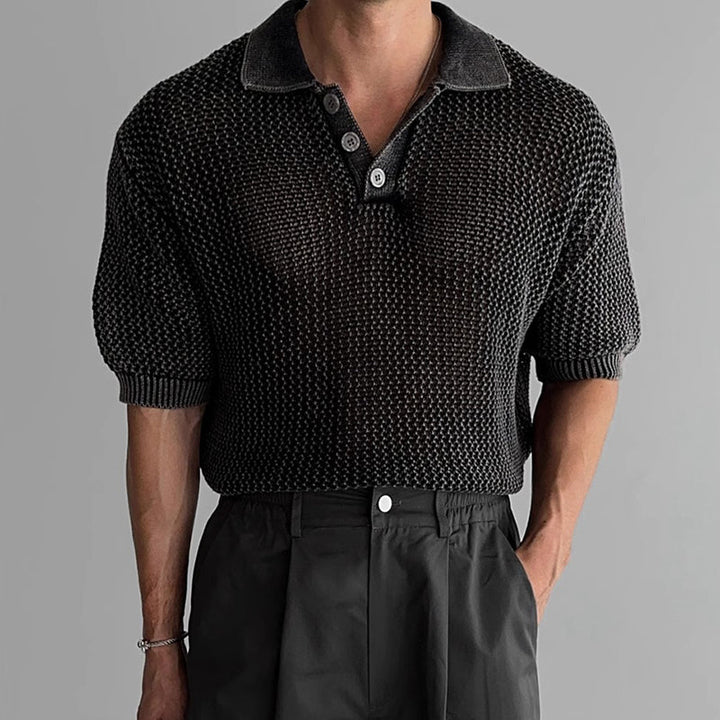 Men’s Vintage Textured Polo Shirt